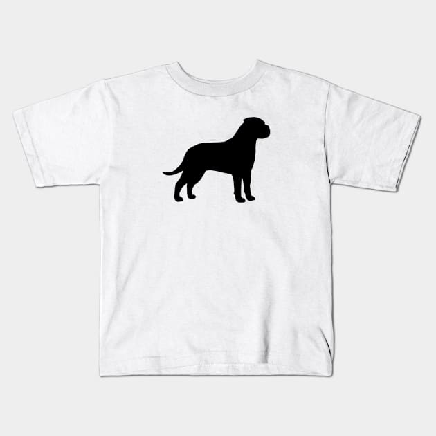 Bullmastiff Silhouette Kids T-Shirt by Coffee Squirrel